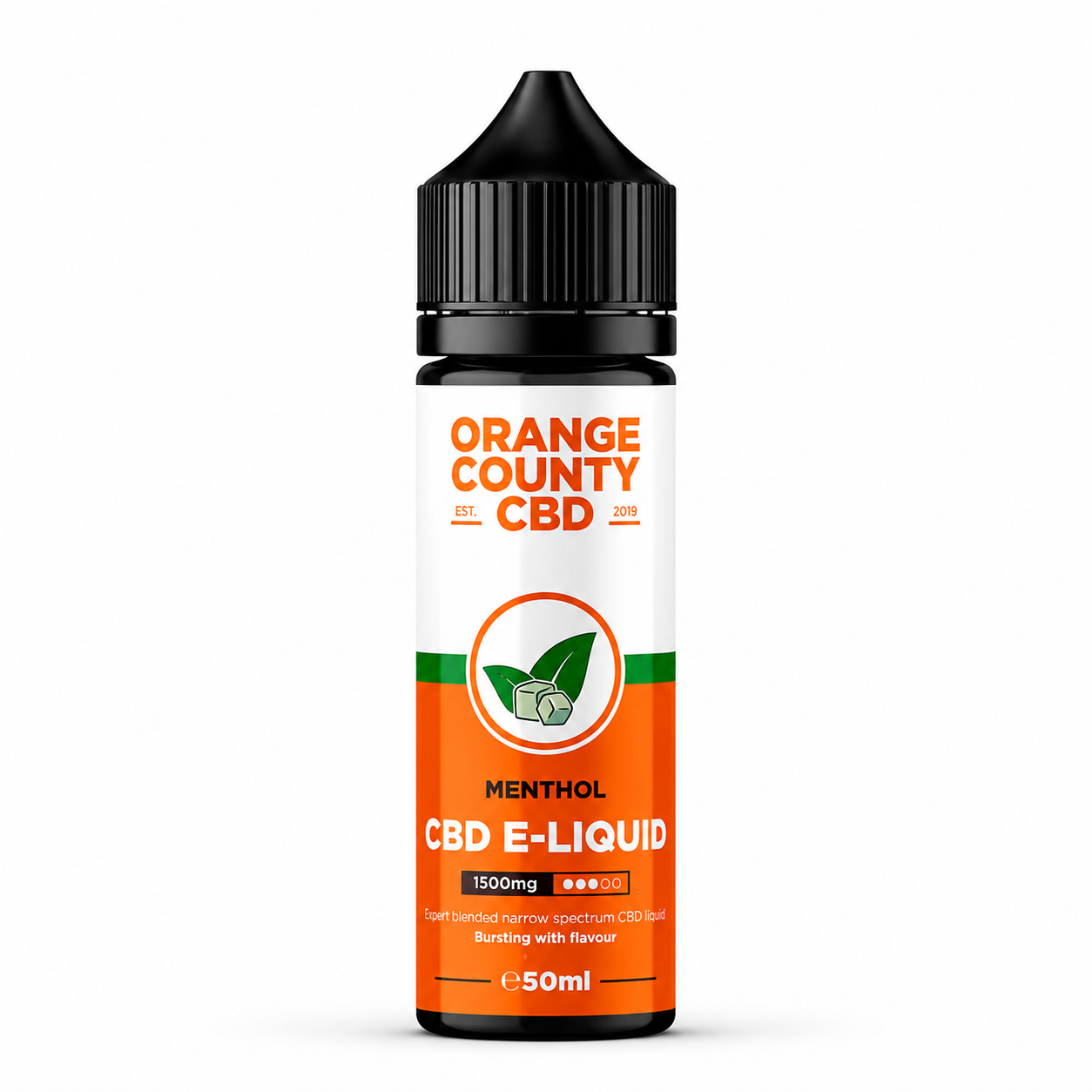 Orange County bottle shown on a pure white background with branded label visible.