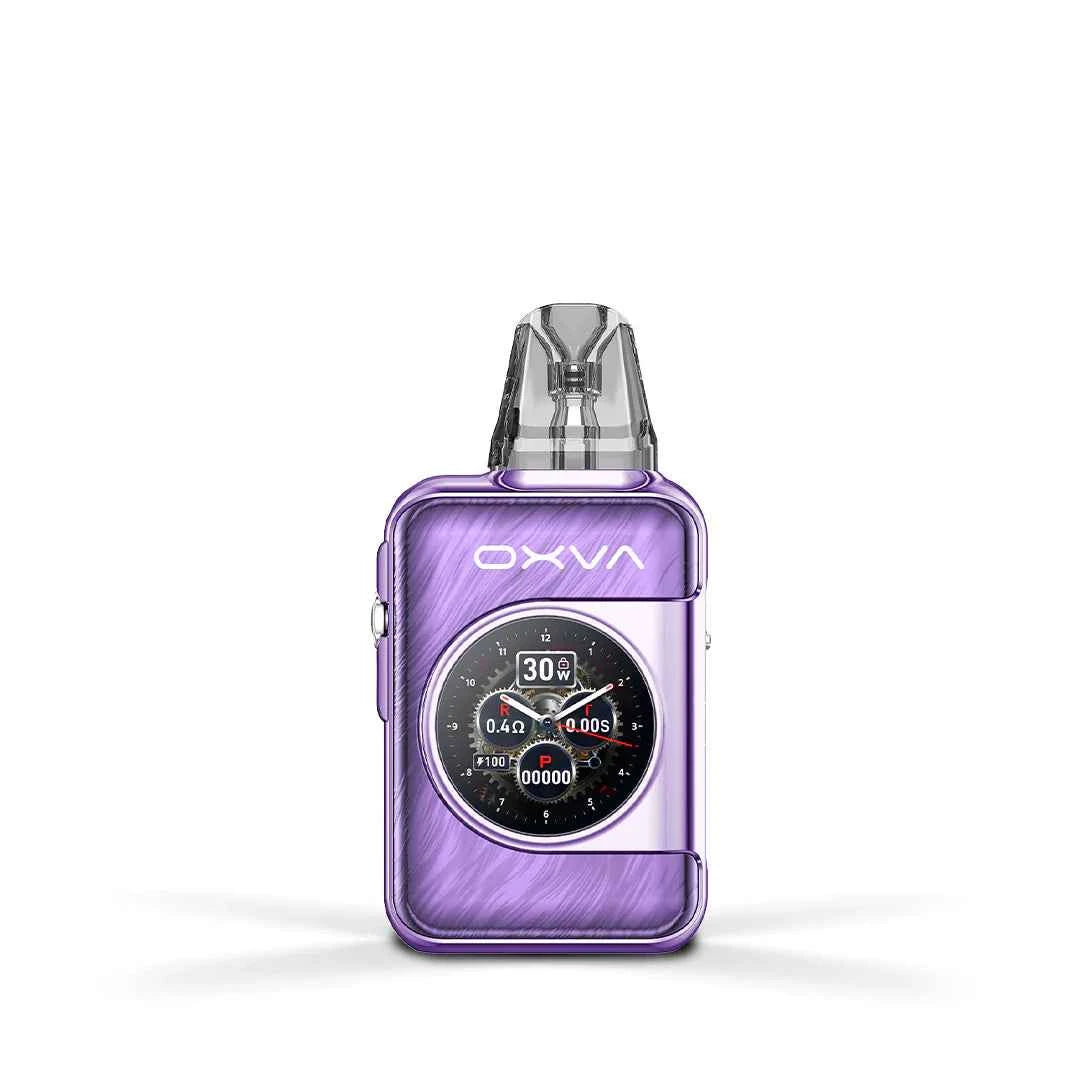OXVA SQ Pro 2 pod device in Dream Purple standing upright on a pure white background, showing its metallic finish and compact square design.