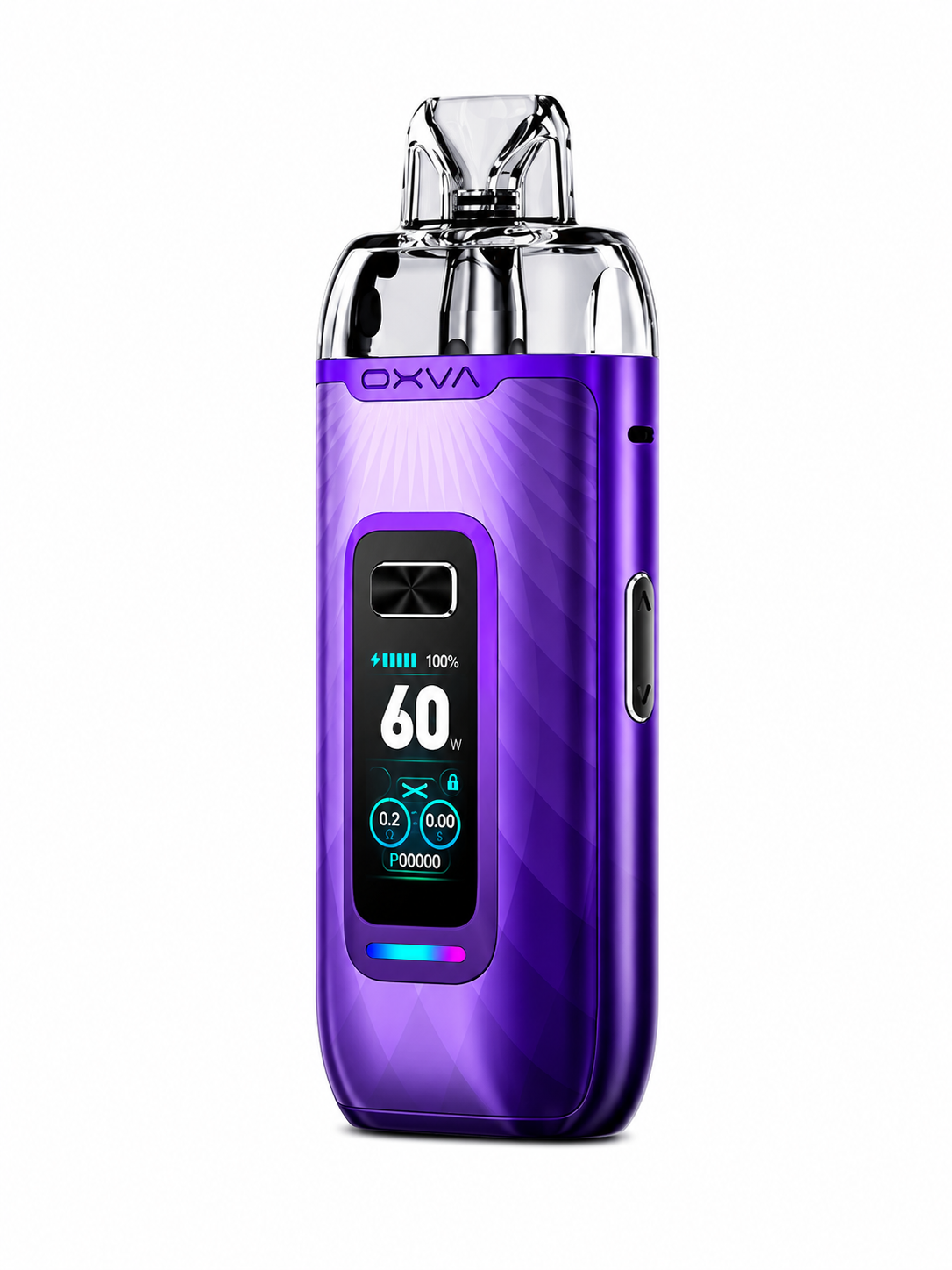 OXVA VPrime device displayed on a pure white background with clear device and branding details.