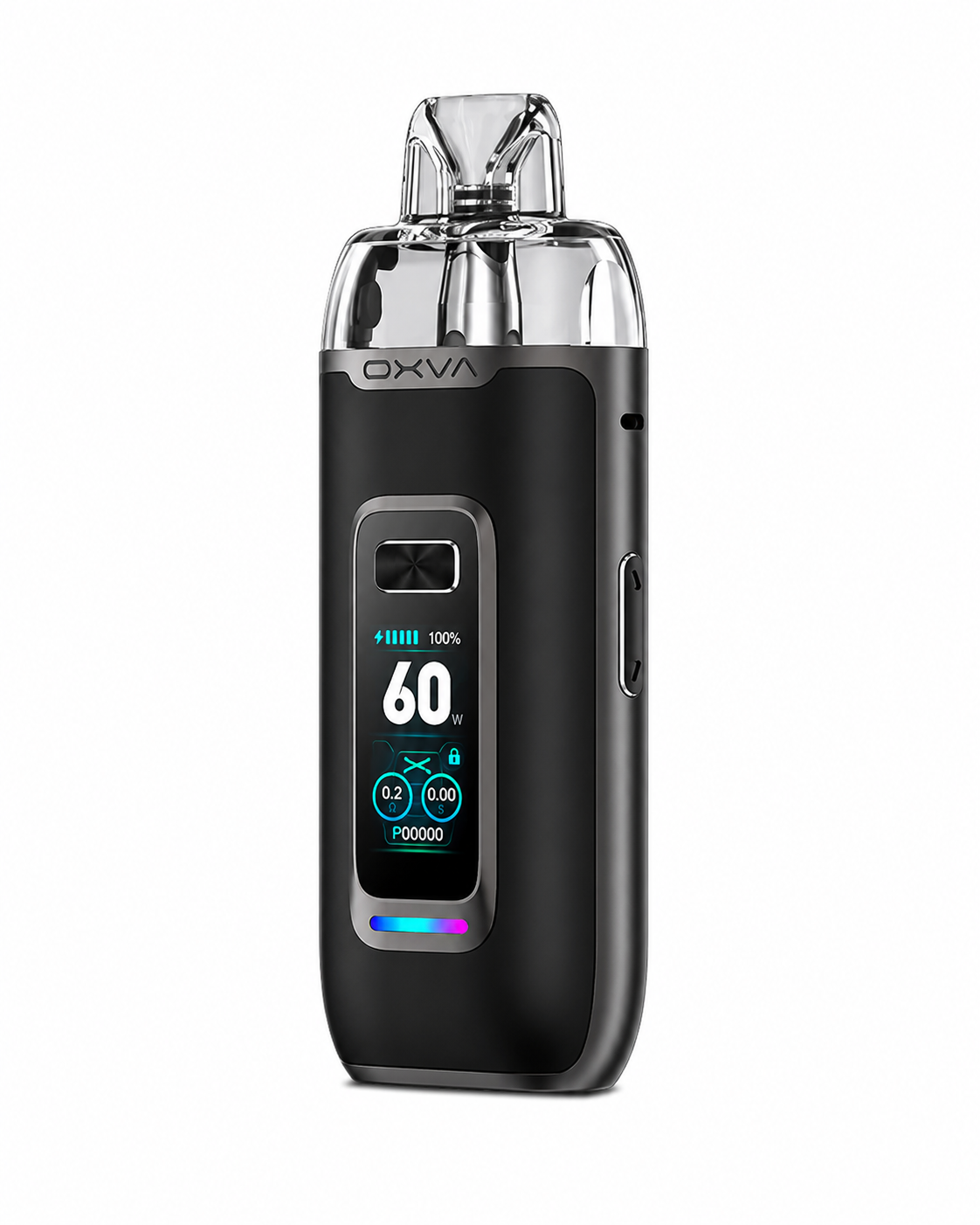OXVA VPrime device displayed on a pure white background with clear device and branding details.