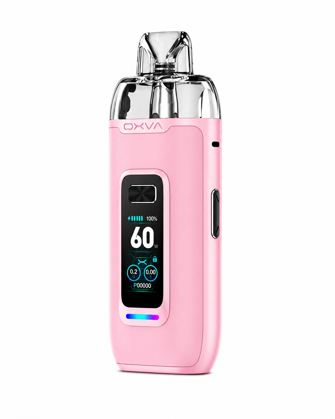 OXVA VPrime device displayed on a pure white background with clear device and branding details.