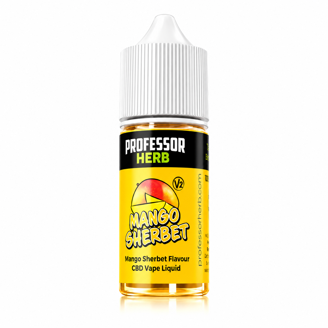 Professor Herb liquid shortfill displayed on a pure white background with clear bottle and label detailing.