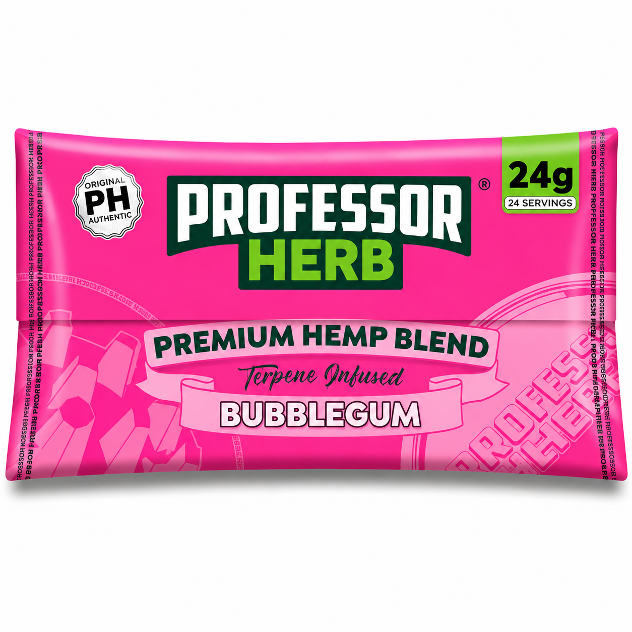 Professor Herb pouch displayed on a pure white background with clear packaging and branding details.
