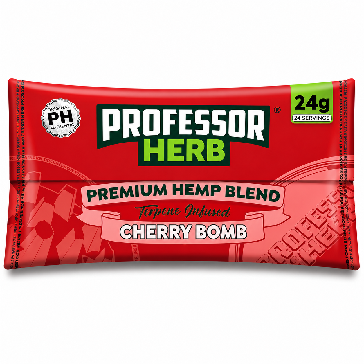 Professor Herb pouch displayed on a pure white background with clear packaging and branding details.