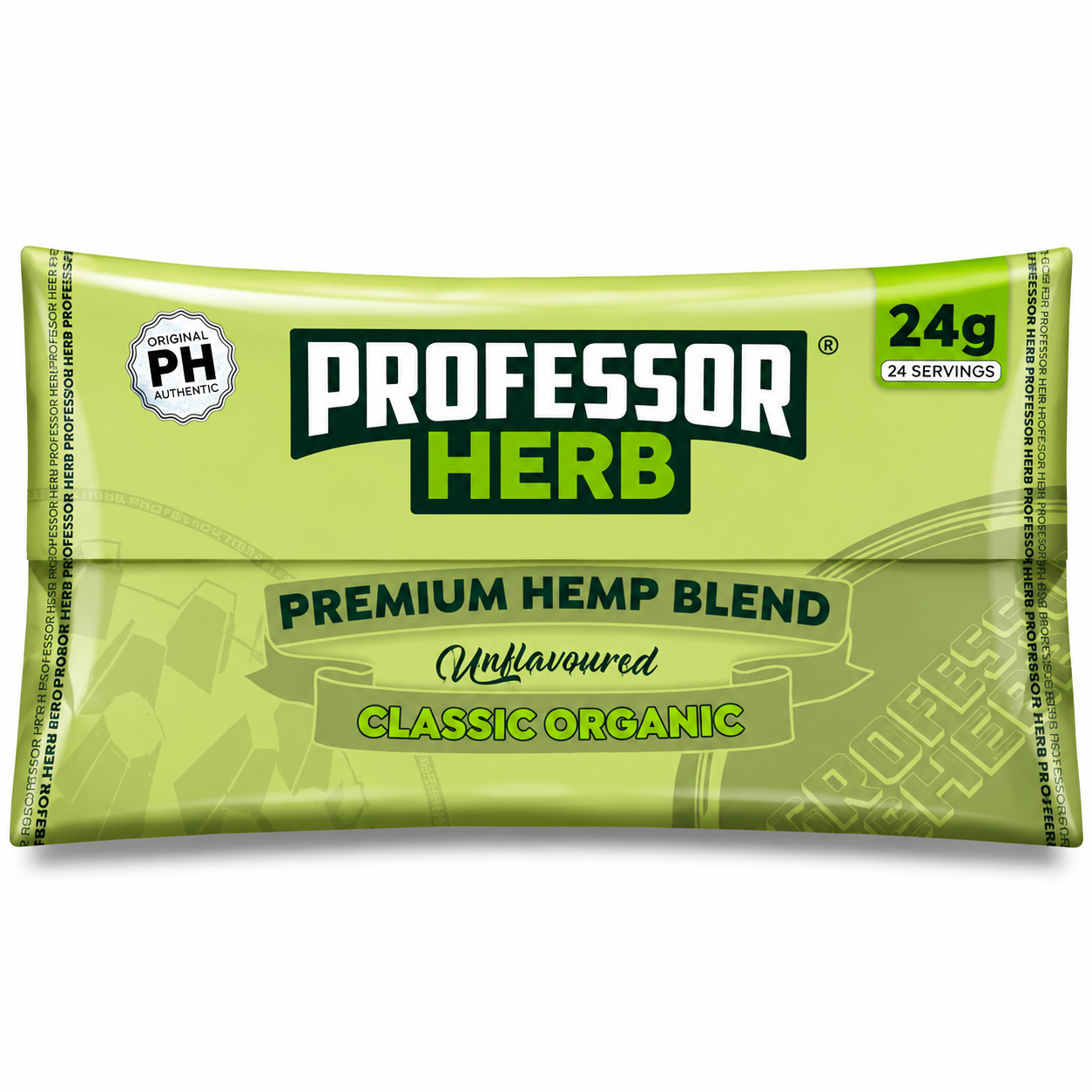 Professor Herb pouch displayed on a pure white background with clear packaging and branding details.