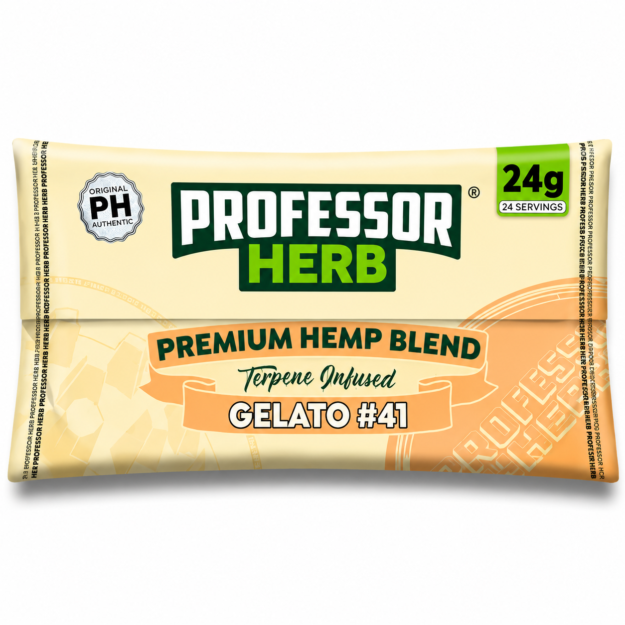 Professor Herb pouch displayed on a pure white background with clear packaging and branding details.
