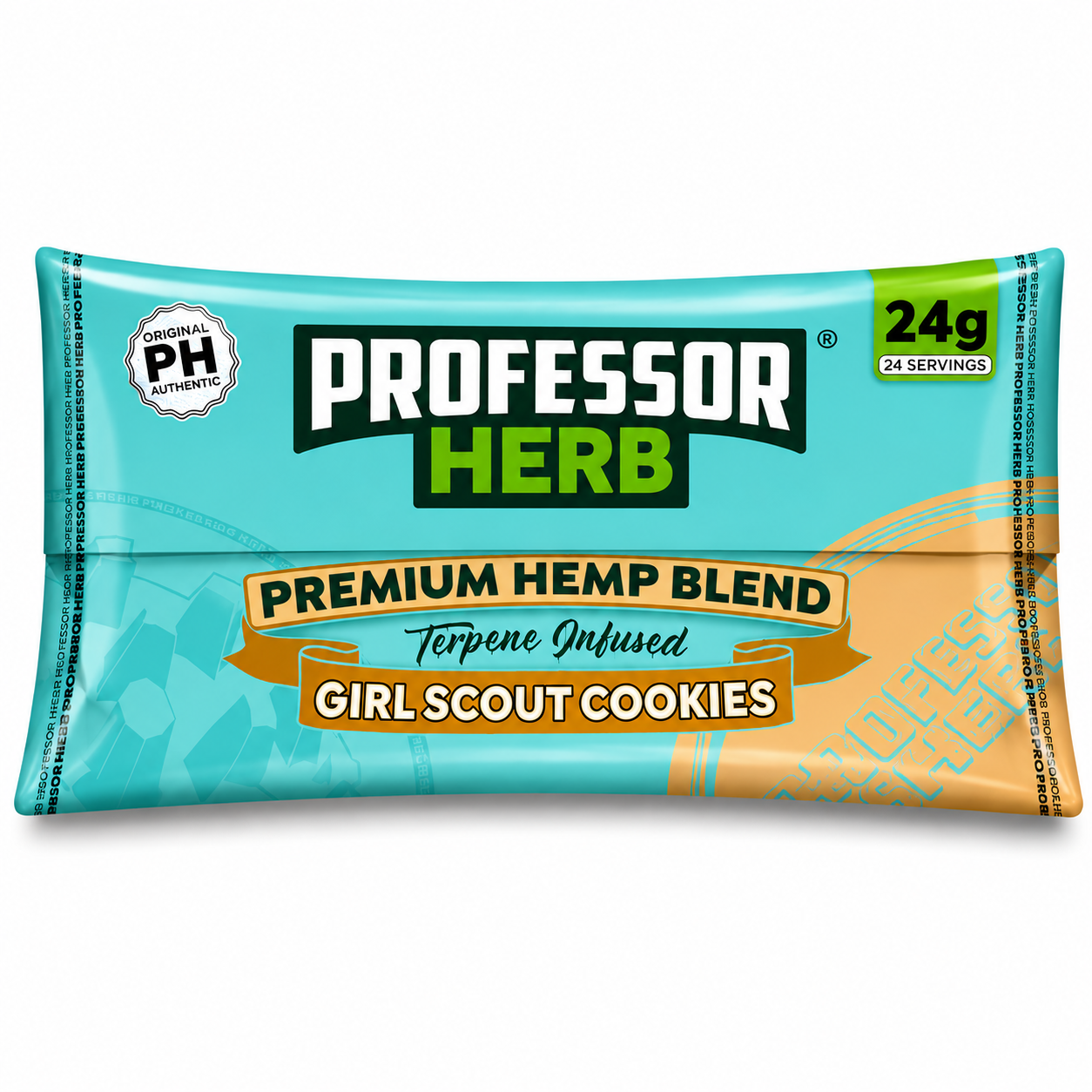 Professor Herb pouch displayed on a pure white background with clear packaging and branding details.