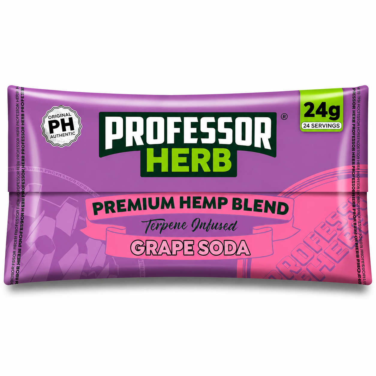 Professor Herb pouch displayed on a pure white background with clear packaging and branding details.