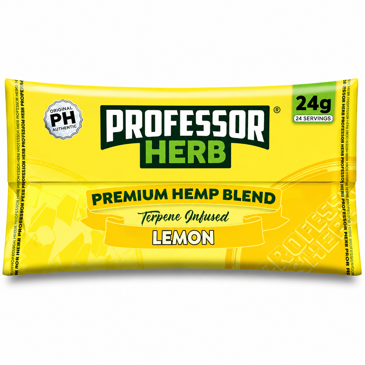 Professor Herb pouch displayed on a pure white background with clear packaging and branding details.
