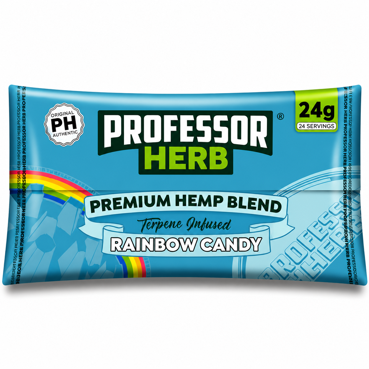Professor Herb pouch displayed on a pure white background with clear packaging and branding details.