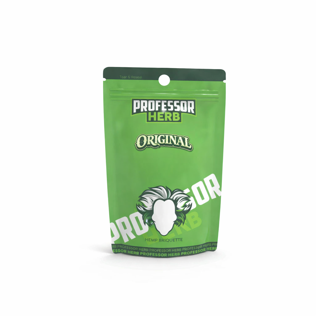 Professor Herb Briquette displayed on a pure white background with clear packaging and branding details.