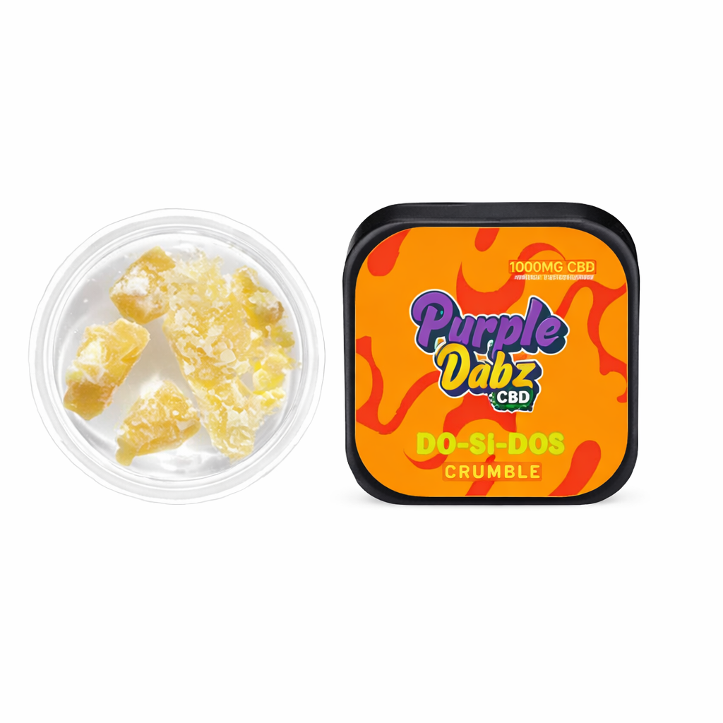 Purple Dabz  jar on a pure white background with clear label text visible.