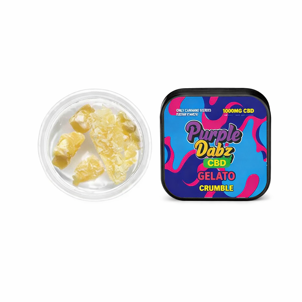 Purple Dabz  jar on a pure white background with clear label text visible.