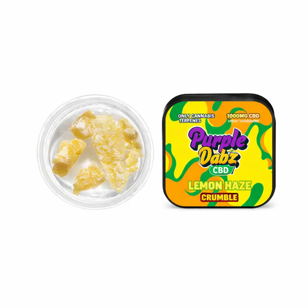 Purple Dabz  jar on a pure white background with clear label text visible.