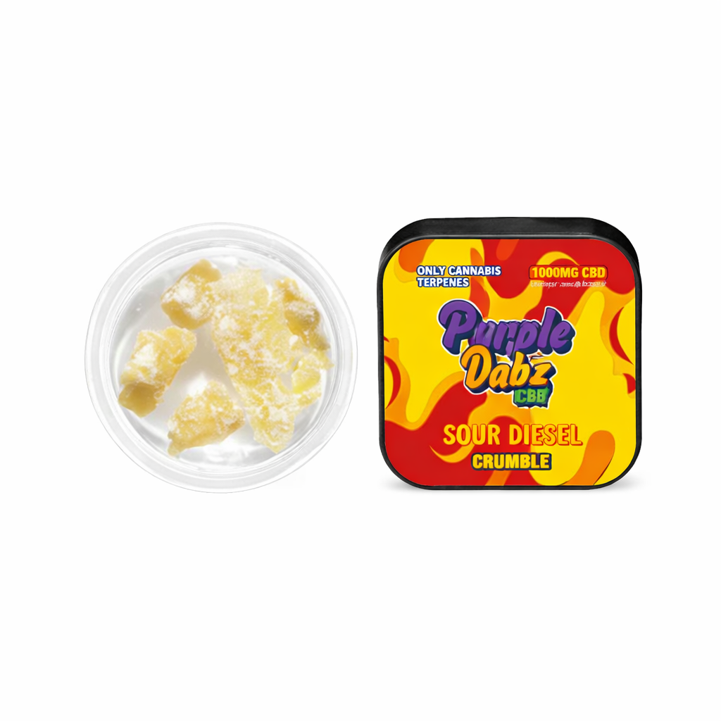 Purple Dabz  jar on a pure white background with clear label text visible.