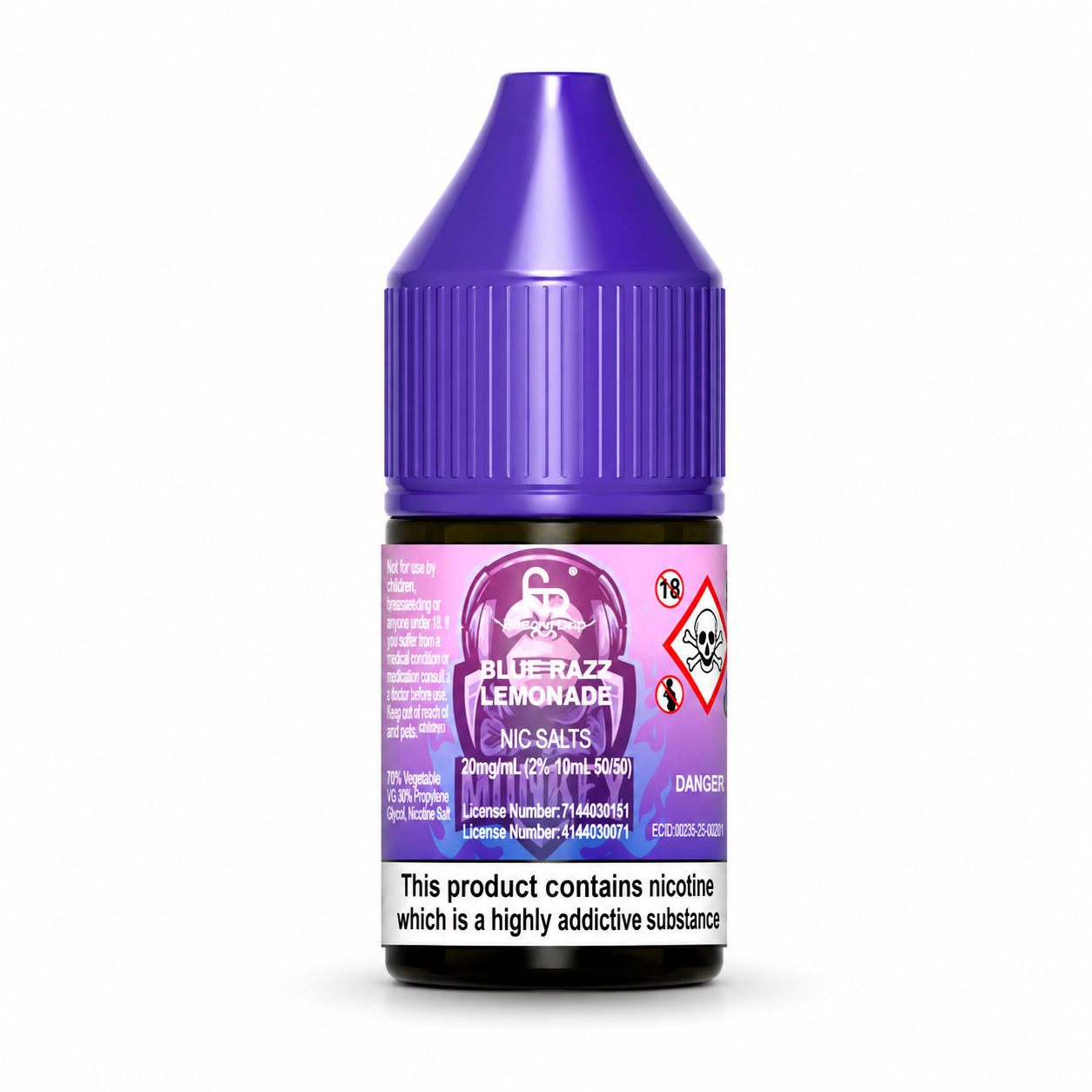 RandM Tornado nic salt bottle displayed on a pure white background with clear label detailing.