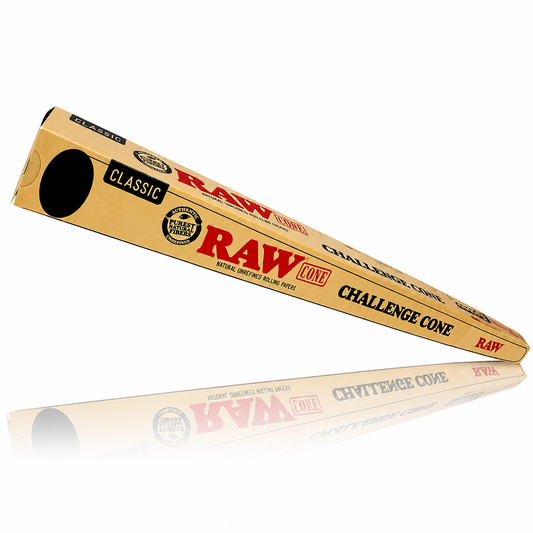 RAW 24‑inch Classic Challenge Cone in natural packaging on a pure white background.