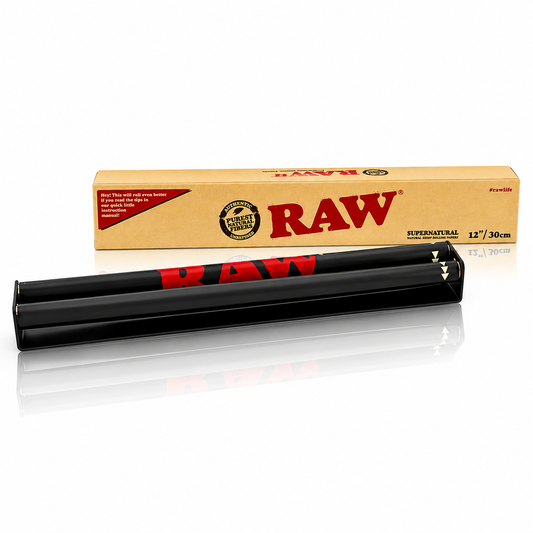 RAW Supernatural 12‑inch rolling machine made from extra‑long aluminium shown on a pure white background.