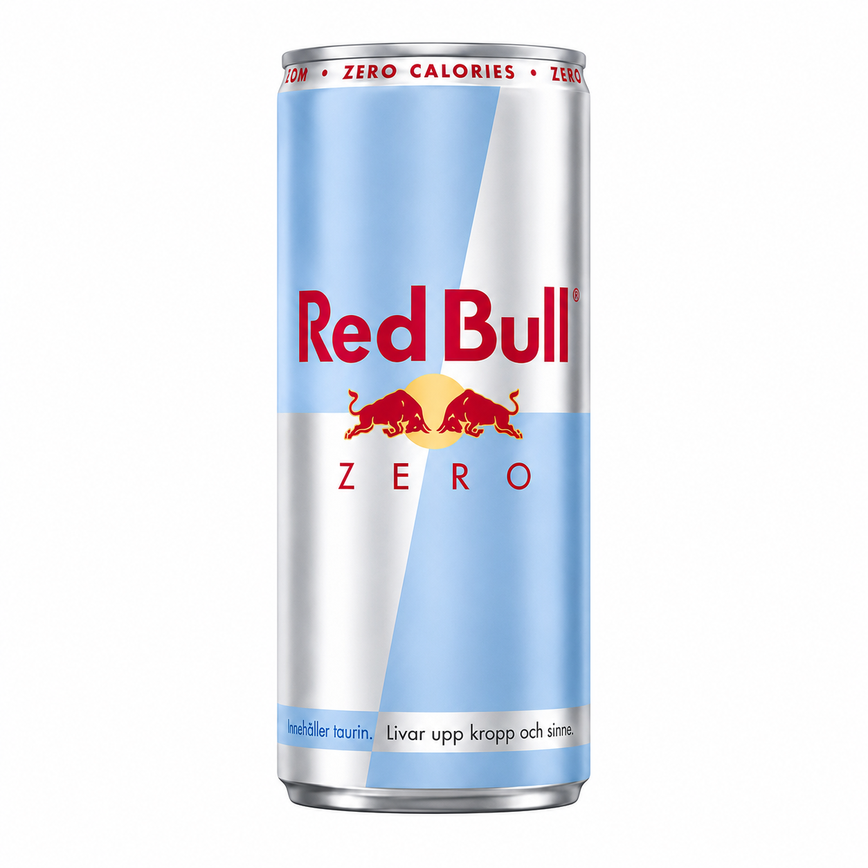 Red Bull Zero can on a pure white background.