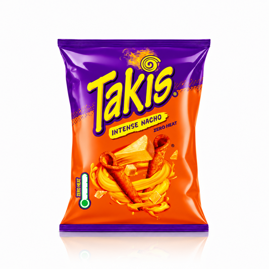 Takis Intense Nacho Crisps 55g | Cheesy Rolled Tortilla Chips Snack