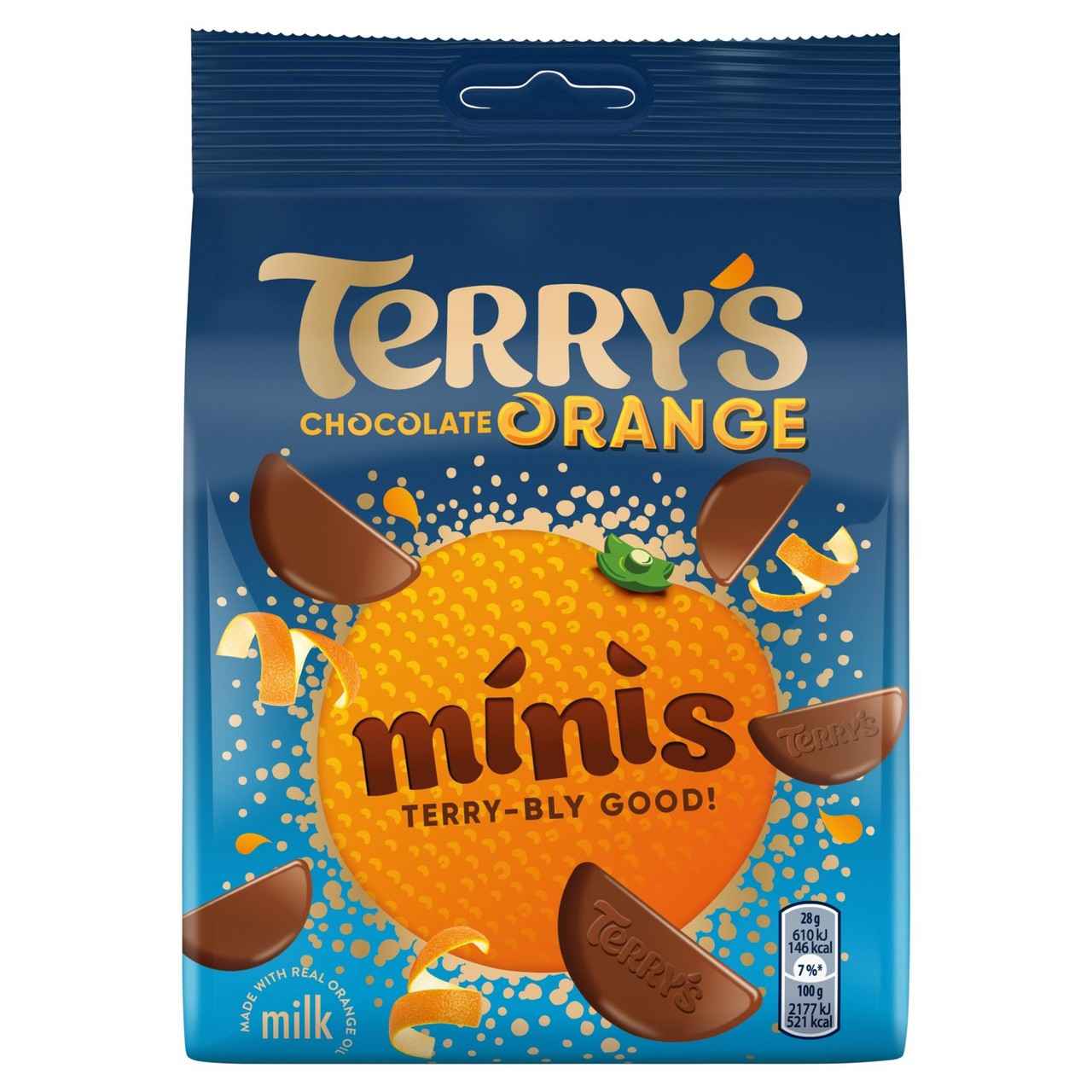 Terry's Chocolate Orange Minis packaging on a pure white background.