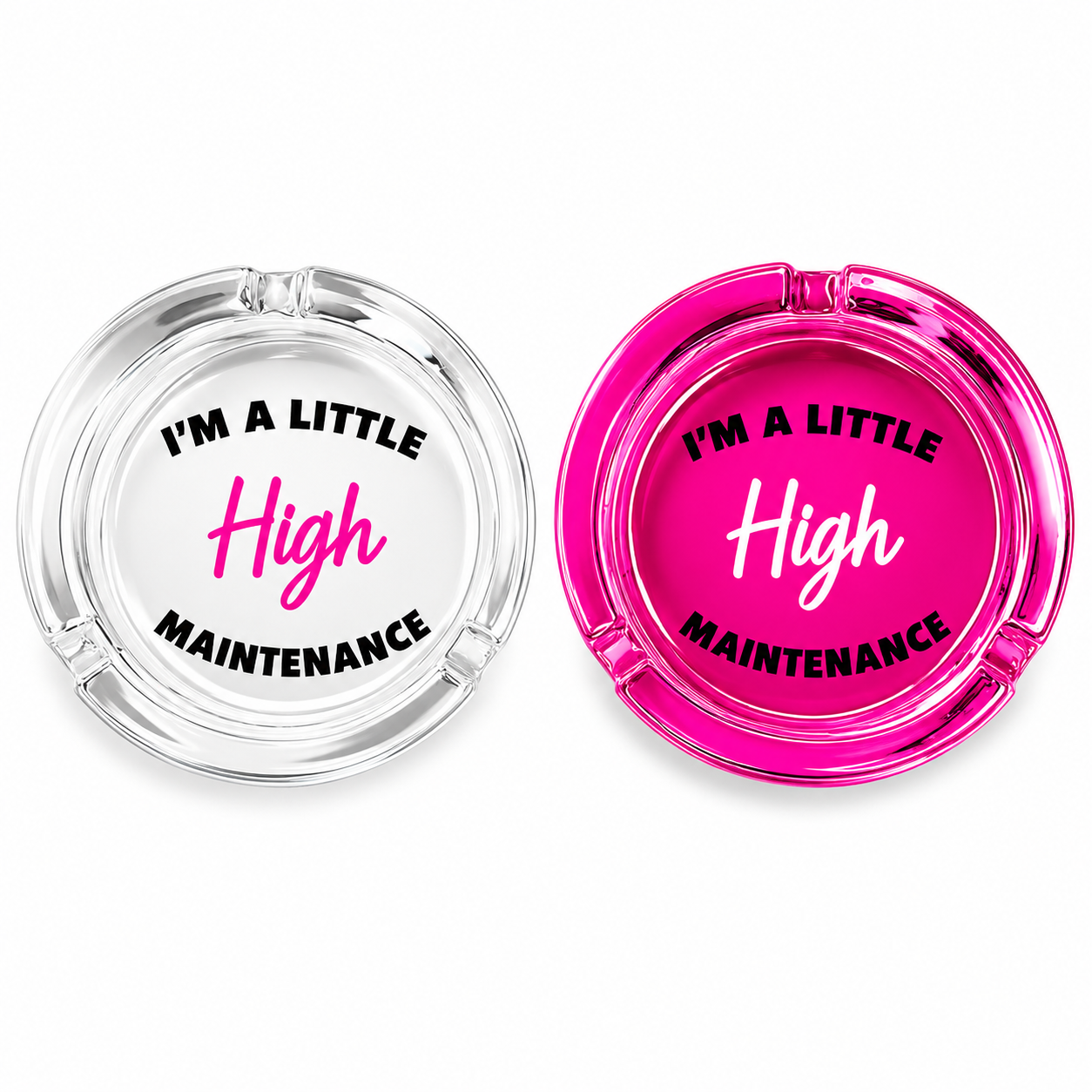 Wise Skies High Maintenance Glass Ashtrays – Premium Heavy‑Duty Design