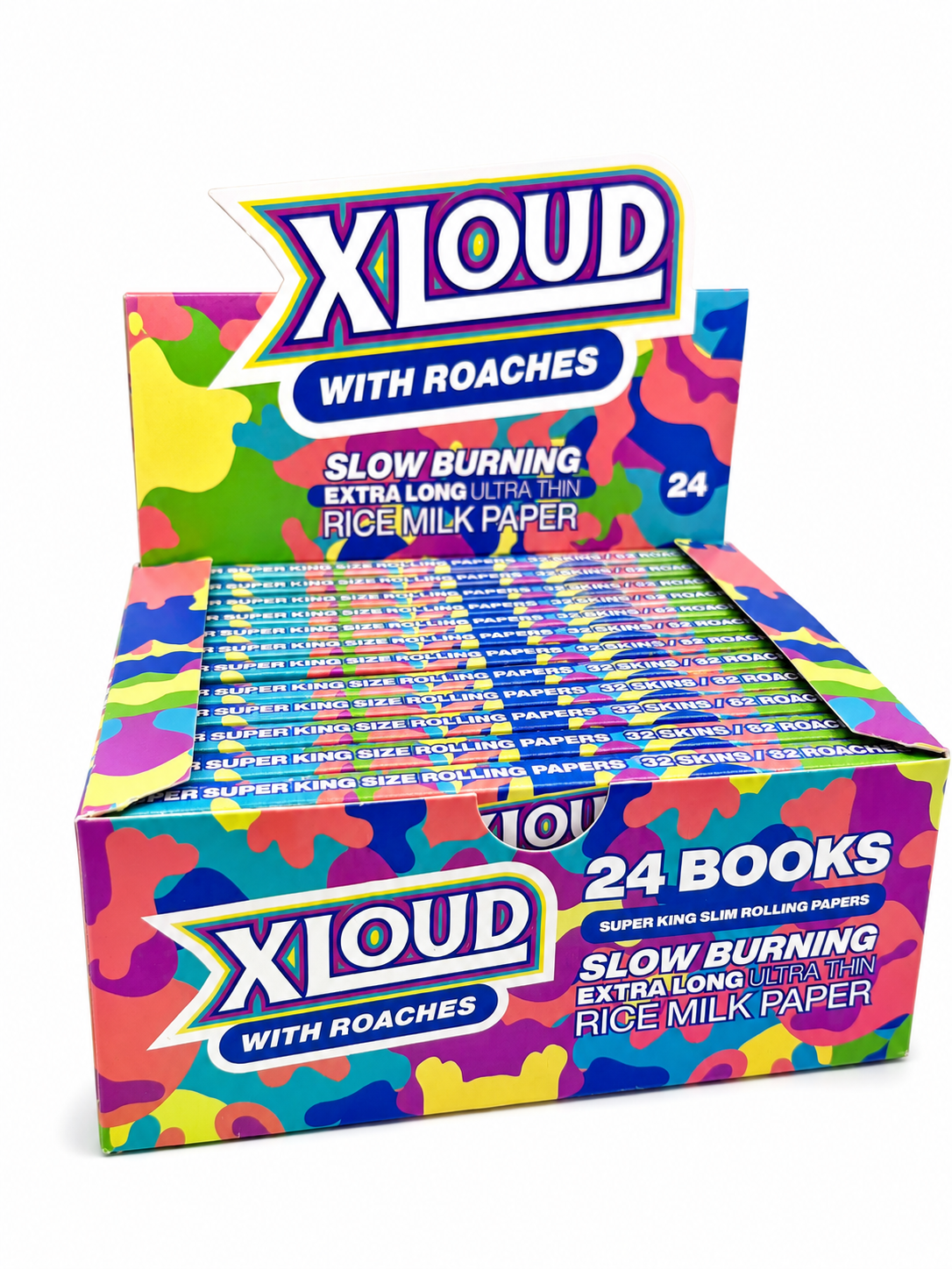 XLoud Extra Long Rolling Papers with Tips - Full Box of 24