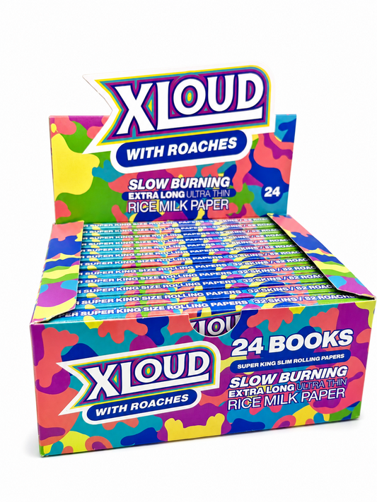 XLoud Extra Long Rolling Papers with Tips - Full Box of 24